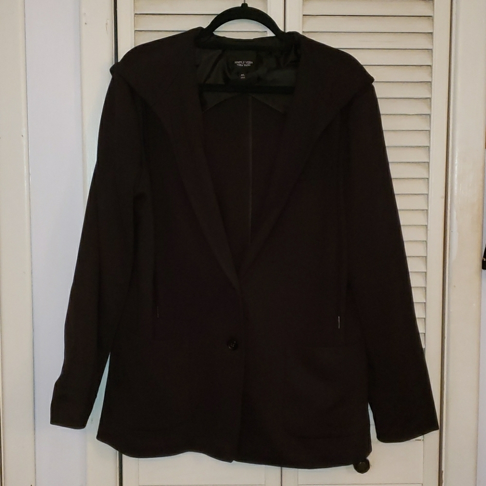 Simply Vera Vera Wang Black Hooded Blazer